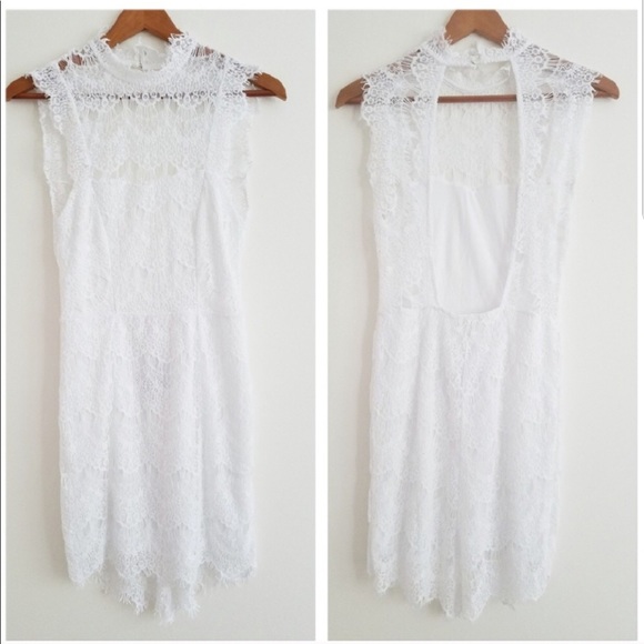 FREE PEOPLE White Lace Open Back Dress Sm ‼️NWT‼️ - Picture 3 of 8